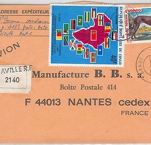 56690 -  ANIMALS: Dogs - CONGO -  POSTAL HISTORY: Stamps on COVER 1975