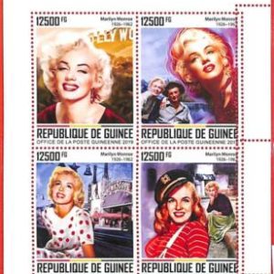 A1984 - GUINEA, ERROR: MISSPERF, MINIATURE S -2019 Marilyn Monroe, Cinema, Music