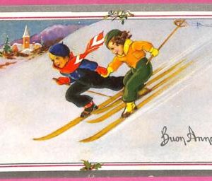 af9381 -   VINTAGE POSTCARD  Ansichtskarten - Winter Sport Skiing - Italy 1936