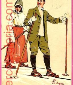 af9380 -   VINTAGE POSTCARD   - Winter Sport ILLUSTRATED Skiing  PELLEGRINI