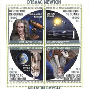 A8034 - REP.GUINEE -ERROR MISPERF Stamp Sheet - 2021 Isaac Newton Sciences
