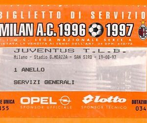 C0742 - Vecchio BIGLIETTO PARTITA CALCIO - MILAN VS JUVENTUS