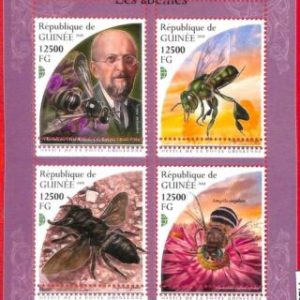 A1933 - GUINEA, ERROR: MISSPERF, MINIATURE SHEET - 2018, Bees, Insects