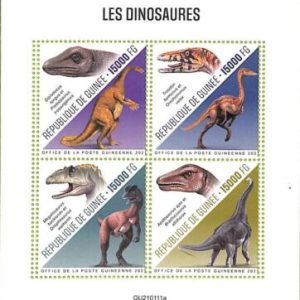 A7975- REP.GUINEE - ERROR MISPERF  Stamp Sheet -2021 Prehistorics DINOSAURS