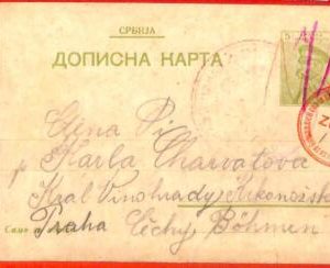 aa1560 - SERBIA  - POSTAL HISTORY - STATIONERY  CARD to CZECHOSLOVAKIA Censored