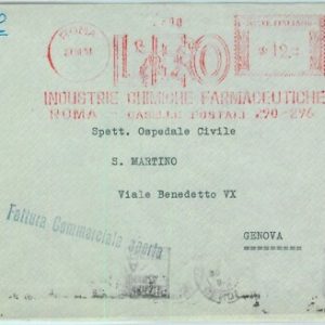 90440 - REPUBBLICA - STORIA POSTALE : Annullo ROSSO MECCANICO 1951: LEO Roma