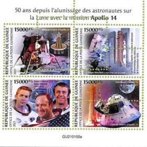 A8018 - REP.GUINEE -ERROR MISPERF Stamp Sheet - SPACE  Apollo 14