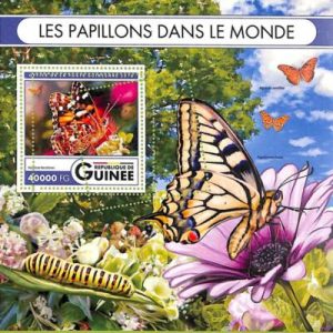 A7954 - REP.GUINEE -  ERROR MISPERF  Stamp Sheet -2016  INSECTS Butterflies