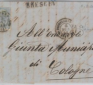 55571 - ITALIA REGNO - STORIA POSTALE: Sassone L18 su BUSTA da DESENZANO 1864