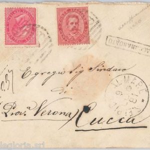 55574 - ITALIA REGNO - STORIA POSTALE:  T20 + 38 su BUSTA da S. ELPIDO al MARE