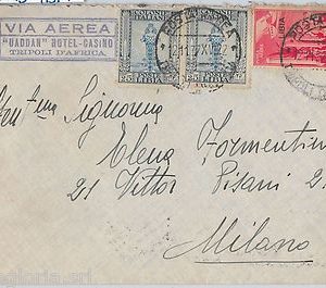 57002 - LIBIA Libya - STORIA POSTALE :  BUSTA Posta Aerea da UADDAN Hotel Casino