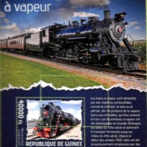 A7998 - REP.GUINEE - ERROR MISPERF Stamp Sheet - 2014 transports TRAINS