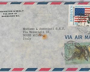 52294  -  BARBADOS -  POSTAL HISTORY: COVER to ITALY - 1982 - BIRDS Eagles