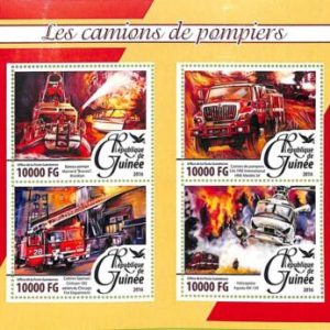 A8011 - REP.GUINEE - Stamp Sheet - 2016 FIRE ENGINE