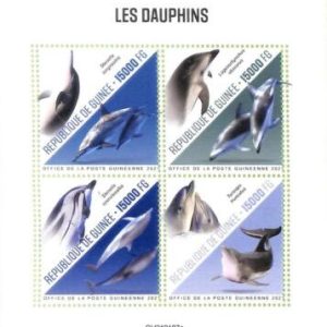 A7982 - REP.GUINEE - ERROR MISPERF  Stamp Sheet -2021 DOLPHINS Marine mammals