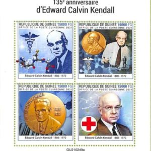 A8036 - REP.GUINEE -ERROR MISPERF Stamp Sheet - 2021 Sciences Edward Calvin