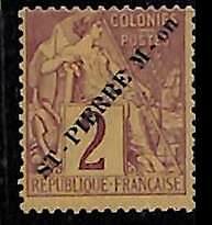 ZA0108a - St PIERRE MIQUELON -  STAMP -  Yvert  # 19 MINT  Hinged  MH