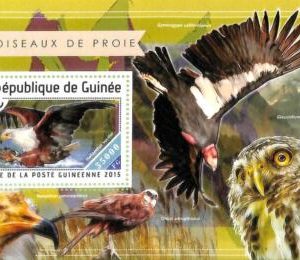 A7970 - REP.GUINEE - ERROR MISPERF  Stamp Sheet -2015   Eagles Owls
