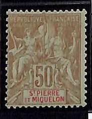 ZA0108j - St PIERRE MIQUELON -  STAMP -  Yvert  # 77 MINT  Hinged  MH