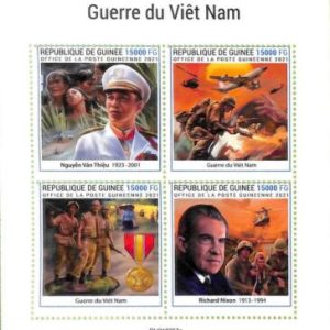 A8039 - REP.GUINEE -ERROR MISPERF Stamp Sheet - 2021 The Vietnam War Military
