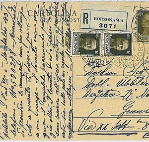 ITALIA REGNO : Storia Postale - INTERO POSTALE raccomandata da BORZONASCA