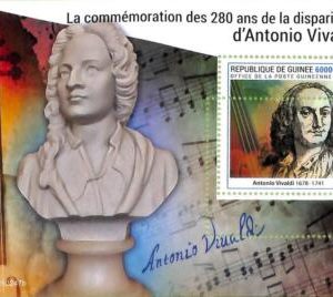 A8047 - REP.GUINEE -ERROR MISPERF Stamp Sheet - 2021 MUSIC Antonio Vivaldi