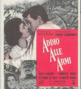 78741 - VINTAGE POSTCARD - CINEMA: 'Addio alle Armi', Hemingway, R Hudson, Sordi