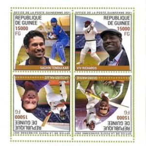 A8032 - REP.GUINEE -ERROR MISPERF Stamp Sheet - Sports Cricket