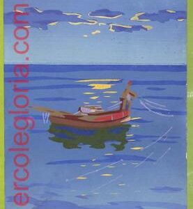 af7432 -  Italy - VINTAGE POSTCARD Ansichtskarten -  SHIP  Hand Painted