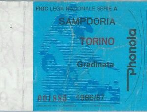 C0034 - Vecchio  BIGLIETTO PARTITA CALCIO - 1986 / 1987 : SAMPDORIA - TORINO