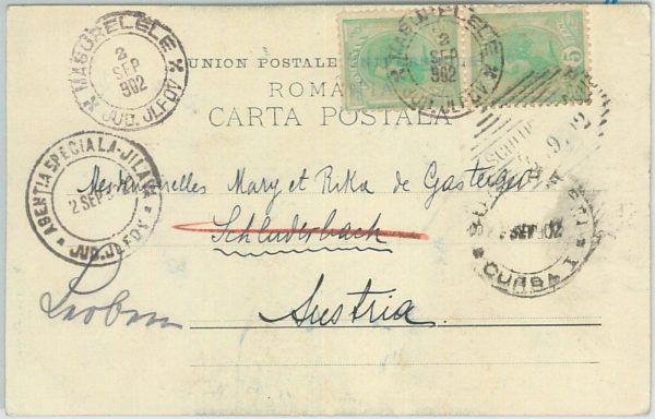 77593 - ROMANIA - POSTAL HISTORY - POSTCARD to ITALY 1902