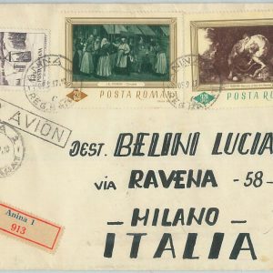 77560  - ROMANIA - POSTAL HISTORY - REGISTERED COVER to ITALY 1967