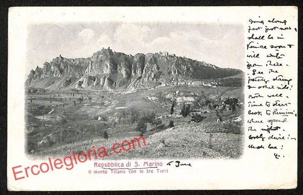 ai4795 - CARTOLINA D'EPOCA - San Marino Città - Il Monte Titano con le tre Torri