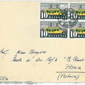 21295  - SWITZERLAND Schweiz - POSTAL HISTORY - COVER to ITALY 1952  - CAR  BUS