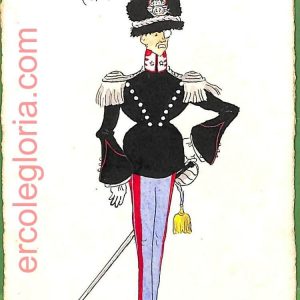ah1703  CARTOLINA EPOCA dipinta a MANO - Costume Militare L' AQUILA Cavalleggeri