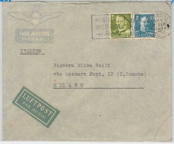 41986 - DENMARK  Dänemark -  POSTAL HISTORY -  COVER 1949 Medicine MENTAL HYGENE