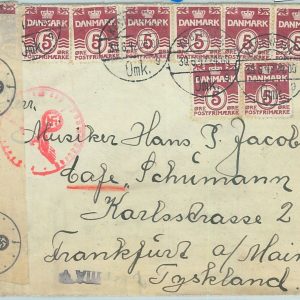 66656 - DENMARK - Postal History - COVER to GERMANY 1942 - German CENSOR BAND