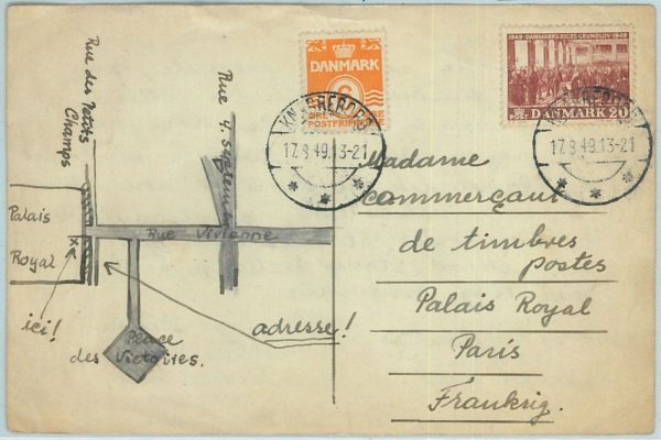 66657 - DENMARK - Postal History - POSTCARD to FRANCE 1949