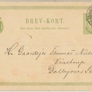 50986   DENMARK   -  POSTAL HISTORY: STATIONERY CARD with TRAIN AMBULANT cancell