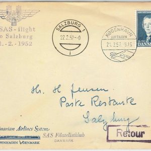 41987 DENMARK  Danmark -  POSTAL HISTORY -  FIRST FLIGHT COVER to AUSTRIA 1952
