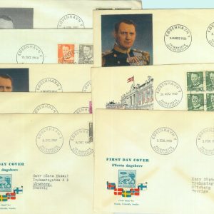 85080 - DENMARK - Postal History -  Lot of 8 FDC COVERS 1940/50's   ROYALTY