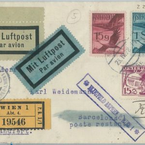 74168 - AUSTRIA - Postal History - 1928  Special Flight POSTCARD  Muller # 142
