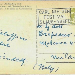 29720 - DENMARK - Postal History - MUSIC FESTIVAL  postmark on postcard 1953