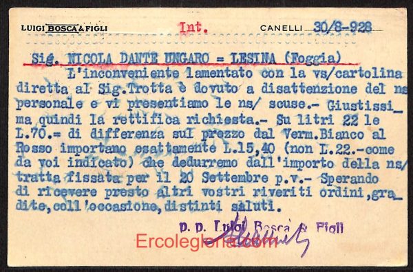 ae0680 - CARTOLINA  D'EPOCA - Asti Provincia - Canelli  1928 - immagine 2