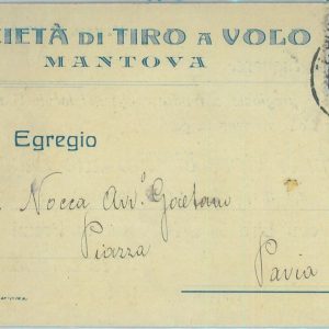 85731  - CARTOLINA d'Epoca -  MANTOVA città -  PUBBLICITARIA: Tiro a Volo 1920