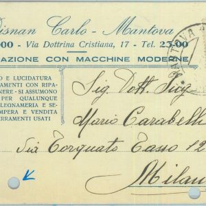 85732  - CARTOLINA d'Epoca -  MANTOVA città -  PUBBLICITARIA: Disman Carlo 1934