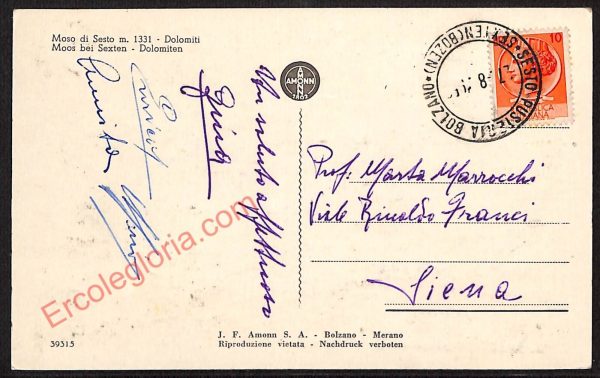ae4037 - CARTOLINA  D'EPOCA - Bolzano Provincia - Moso di Sesto - immagine 2