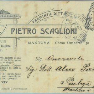 85737 - CARTOLINA d'Epoca -  MANTOVA città - PUBBLICITARIA Pietro Scaglioni 1905