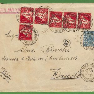 ad6467 - ALGERIE  - Postal History - COVER to Italy FRENCH PAQUEBOT Port Vendres