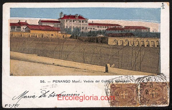 ae0697 - CARTOLINA  D'EPOCA - Asti Provincia - Penango  1901